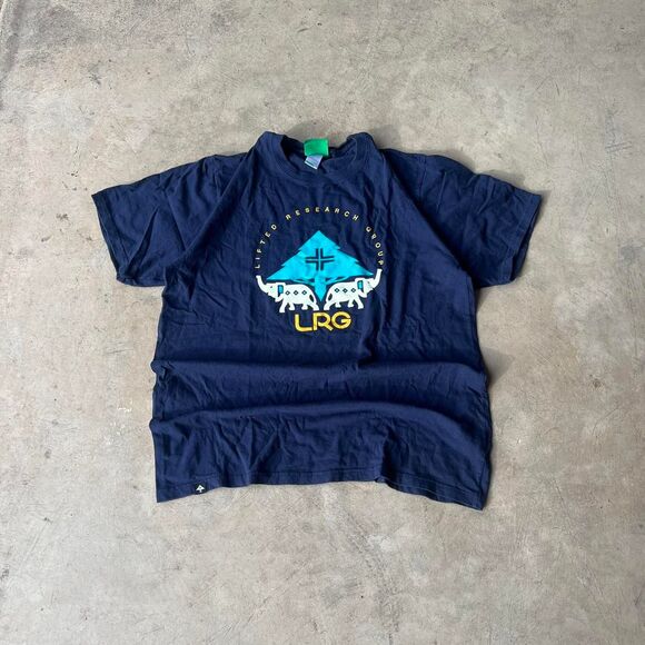LRG Lifted Research Group Navy Tee Mens size L - Picture 1 of 3